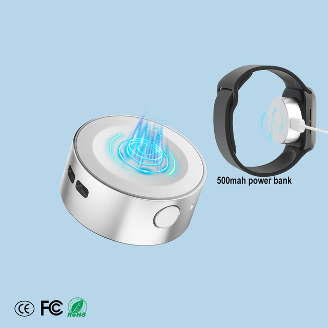 Aluminum Alloy Portable 500mAh Fast Wireless Charging Snap on Magnetic Power Bank for Apple Watch