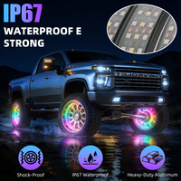 LOYO Nouveauté : Kit de 4 anneaux lumineux LED RGB pour jantes, contrôlables par application, pour camions tout-terrain