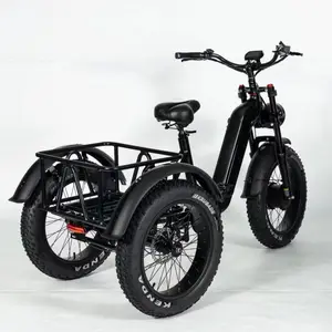Sepeda roda tiga elektrik, sepeda listrik jarak jauh e-trike 3 roda pengiriman