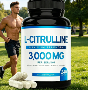 Aura L-Citrulline 3000mg Capsules 240ct - Supplément haute puissance certifié CGMP pour l'endurance des hommes adultes lors de l'entraînement - Product Image 1