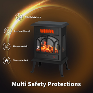 <span class=keywords><strong>Chimenea</strong></span> eléctrica de llama de 1500W con control remoto Calentador de espacio independiente para interiores con función de calefacción Uso doméstico - Product Image 4