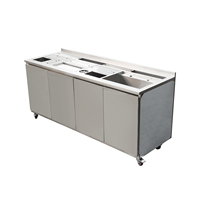 Table de travail de barman en acier inoxydable Lanxin, table d'opération de bar à eau, bac à vin, armoire à vin, équipement commercial pour boissons