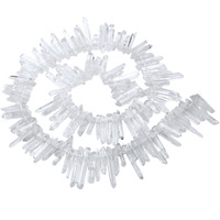 Perles naturelles AB, 4 pièces, roche revêtue de titane, Points de cristal, Quartz Top perceuse, blanc, perles amples pour la fabrication de bijoux