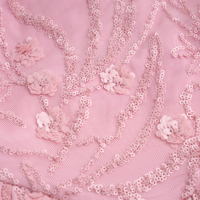 Abito da Festa per Bambine in Tulle Rosa con Paillettes, Applicazioni Floreali 3D, Strass, Cinturino, Stile Principessa, per Matrimoni e Concorsi di Bellezza, OEM Boutique Chic e Divertente