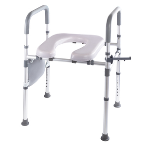 Silla de baño <span class=keywords><strong>para</strong></span> ancianos Pengxing, asiento de inodoro elevado, inodoro elevado de aluminio con mango de paleta - Product Image 1