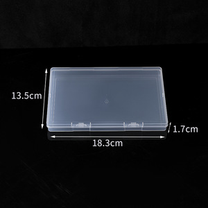 Plastic Storage <b>Box</b> Rectangle 18.3x13.5x1.7cm Transparent Covered Desktop Organizer B02 - Product Image 1