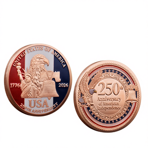Moneta commemorativa dell'Indipendenza degli Stati Uniti 2026 250° Anniversario della Fondazione degli Stati Uniti Moneta rotonda in ferro rosso rame - Product Image 5