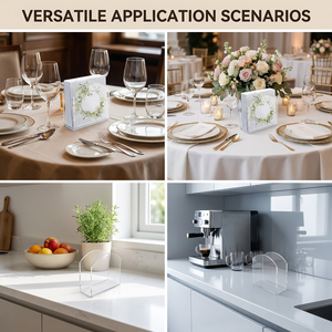 Porta Servilletas de Acrílico Transparente Personalizado, Paquete de 2, Tipo Clásico/Moderno, para Mesa de Cocina, <span class=keywords><strong>Bar</strong></span>, Restaurante - Product Image 4