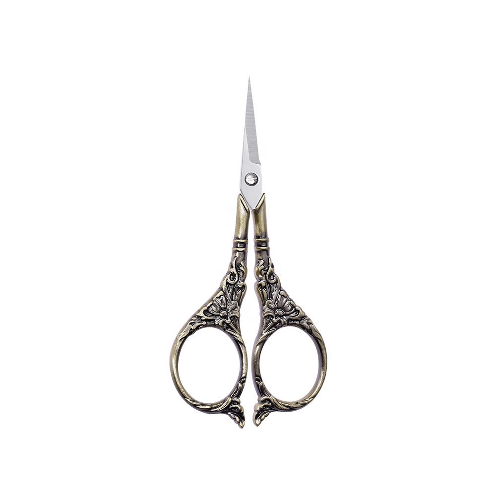 European Style Sewing Scissors - Vintage Plum Design, Stainless Steel, 22.5cm For Embroidery & Beauty Trimming - View #3