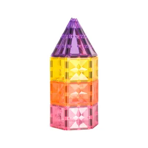 Пластиковые интерактивные игрушки для детей, 108 шт., магнитная плитка в форме звезды