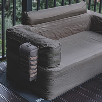 Canapé gonflable tactique 2 places avec pompe intégrée, mobilier durable et portable pour le camping, la cour, le glamping en plein air
