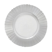 2025 luxe en plastique 13 pouces décorations de fête de mariage plaque de chargeur plaque en plastique transparent rose estampage plaque de chargeur