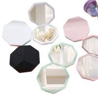 Miroir compact octogonal pliable, miroir de voyage portable double face, miroir cosmétique pour retouches, miroir publicitaire