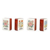 Ensemble de Mahjong en Bois Gravé de Luxe, 160 Pièces, Tuiles de Mahjong Américaines Standard, Table de Jeu en Acrylique Durable, Cadeau