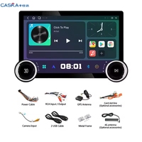 Autoradio GPS Android 13 QCM6125 avec écran QLED, double bouton, commande vocale, caméra panoramique 360°, DSP, garantie 1 an, montage sur tableau de bord