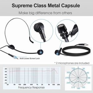 Không dây Lavalier Microphone Clip-on & tai nghe mic cho DSLR máy ảnh, nói trước công chúng, Nhà thờ, giảng dạy & không dây cuộc phỏng vấn - Product Image 6