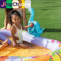 Piscine gonflable pour bébé avec toboggan à eau en forme de dinosaure, bac à sable et piscine à balles, modèle 56139