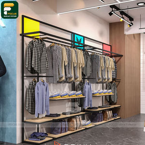 Présentoir Minimaliste pour Boutique de Vêtements – Panneau Vertical Grille pour Suspension de Vêtements – Meuble de Présentation pour Magasin de Détail - Product Image 4