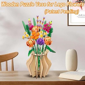 Rompecabezas de madera Florero Soporte de exhibición para <span class=keywords><strong>Lego</strong></span> Rosas Flor de cerezo Girasol Tulipanes Narcisos Regalo de loto - Product Image 6