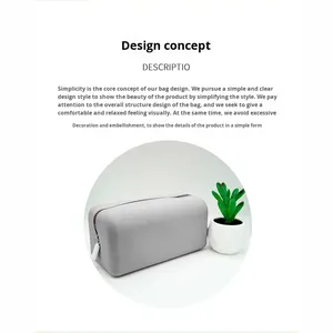 Borsa per il Trucco in Silicone con Cerniera, Impermeabile, Antipolvere, Portatile, Grande Capacità, Pieghevole, Facile da Pulire, per Viaggi e Conservazione - Product Image 4
