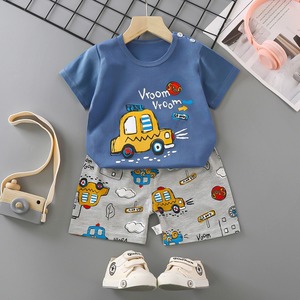 Ensemble deux pièces d'été pour enfants à manches courtes 100% coton Garçons Filles Style décontracté Bébé Fournisseur ODM - Product Image 2