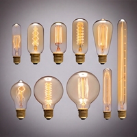 Ampoules halogènes Edison dimmables E27 E14 ST64 G80 G125 T45, lampes tubulaires globe, AC 220V, lumière ambrée chaude pour l'éclairage de lustres de café