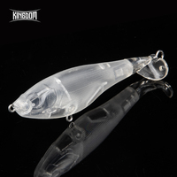 Leurre de pêche Kingdom 9501 Whopper Popper non peint, 90 mm, 110 mm, flottant, appât dur pour la surface de l'eau, longue portée, leurre à crayon vierge