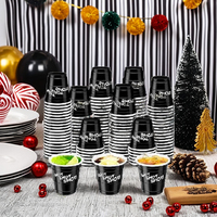 Joyeux Noël nouveau imprimé l verres à liqueur en plastique Dispolabel Double couleur Mini tasses de fête pour boissons et eau minérale