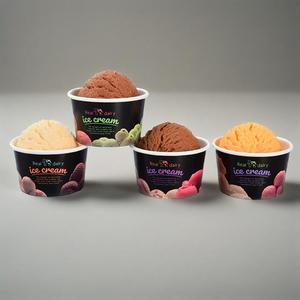 ถ้วยไอศกรีมแบบใช้แล้วทิ้งพร้อมฝาปิดถ้วยไอศกรีมแช่แข็งออกแบบได้ตามต้องการขนาด - Product Image 1