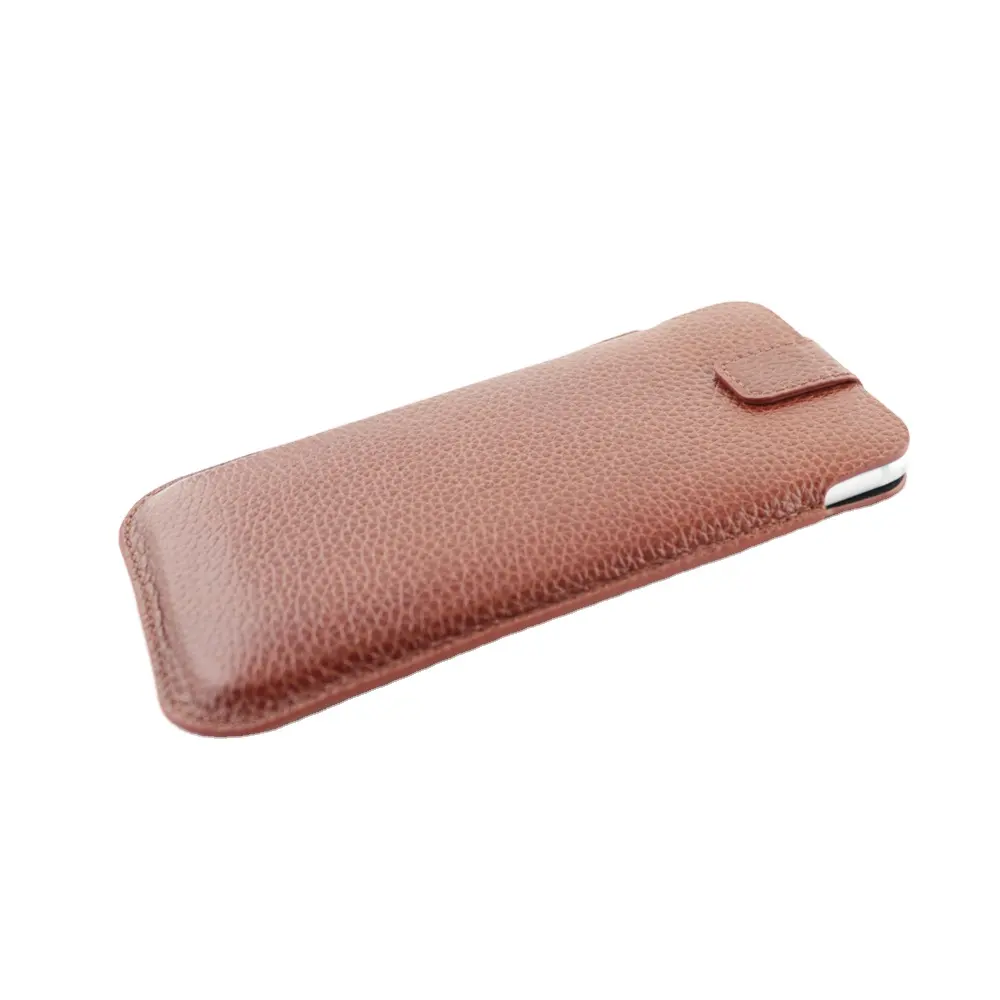 Universal mobile phone pouch sleeve style leather cell phone cases and pouches magnetic enclosure strap for iPhone 11