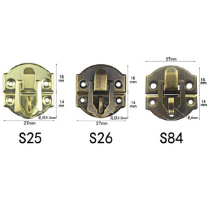 ตัวล็อกกล่องโลหะ S25 S26 S84 ขนาด 27 มม. สไตล์โบราณ สำหรับกล่องไม้ ทนทาน - Product Image 1