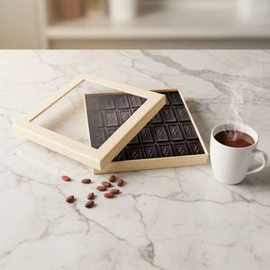 Boîte à chocolat carrée rigide avec fenêtre, carton ivoire, emballage cadeau haut de gamme pour aliments - Product Image 1