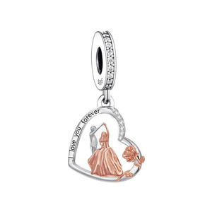 Abalorio de Plata de Ley 925 <span class=keywords><strong>para</strong></span> Pulsera Pandora Original, Diseño de <span class=keywords><strong>Novios</strong></span> Bailando, <span class=keywords><strong>para</strong></span> Mujer, <span class=keywords><strong>para</strong></span> Creación de Joyas - Product Image 2