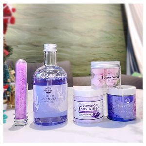 <span class=keywords><strong>Kit</strong></span> per la cura personale della serie profumata alla lavanda naturale scrub per il corpo e lavaggio e crema <span class=keywords><strong>Set</strong></span> da bagno per doccia <span class=keywords><strong>Set</strong></span> lenitivo per la cura del corpo - Product Image 3