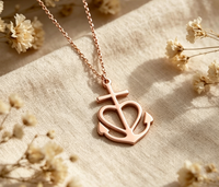 Collier en gros avec pendentif ancre cœur en acier inoxydable hypoallergénique, breloque croix ancre, colliers charme océan et foi pour femmes