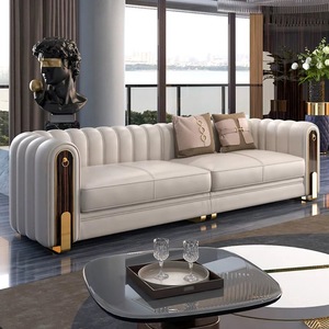 Italian Style Modern Luxury Leather Sectional Couch Luxury Living Room <strong>Sofa</strong> Furniture Set <strong>for</strong> Apartment Hotel Villa <strong>Sponge</strong> - Product Image 3