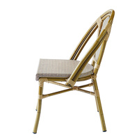 Vente en gros de chaises de jardin empilables en aluminium, bambou, rotin français, osier, pour café, terrasse, restaurant