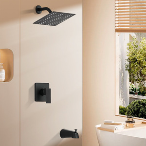 12inch Chrome mạ lượng mưa vòi hoa sen Hệ thống thiết lập được xây dựng tường giấu núi phòng tắm vuông vòi hoa sen vòi - Product Image 4