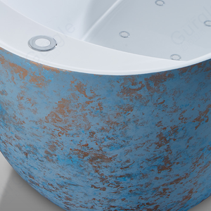 Baignoire à motifs de massage autoportante en acrylique 1.7m personnalisée 10 baignoires à jets d'air baignoires d'<span class=keywords><strong>hydro</strong></span>-massage - Product Image 2