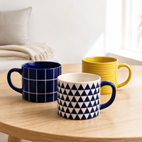 Nouvelle conception, logo personnalisé, tasse à café en porcelaine à fines rayures - Cadeau de mariage personnalisé, compatible micro-ondes et lave-vaisselle, avec poignée.