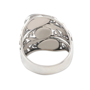 Anello Traforato Stile Goccia di Giada per Donne, Gioiello da Dito Vintage con Motivo a Nuvole - Product Image 3