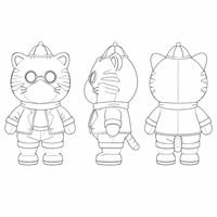 Maßgeschneiderte chinesische Plüschpuppenkleidung: Kompletter Anzug mit Jacke, Hose, Schal und Mütze für Tiger-Stofftier-Maskottchen-Kostüm