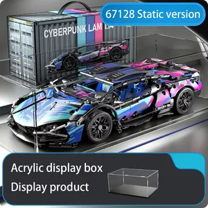 Set di Costruzioni Auto da Corsa RC Elettrica Nera e Viola da 1314 Pezzi, Modello Fai-da-Te con Telecomando - Product Image 5