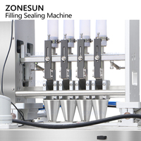 ZONESUN ZS-FS500K4 Máquina Automática VFFS Servo Multicarril Volumétrica para Llenado y Sellado de Sobres de Azúcar en Gránulos con Alimentación al Vacío