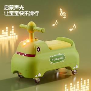 Hamandi Kids Ride On Car 1.2m Green <b>Plastic</b> Four Wheel <b>Slide</b> Toy For 1-3 Year Old Children - Product Image 3