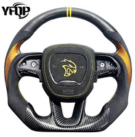 Volant en fibre de carbone sergé brillant de haute qualité pour voitures Dodge
