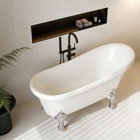 Baignoire autoportante moderne en acrylique avec drain