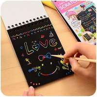 Scratch écologique papier cahier crayon nouveauté bricolage magique dessin A5 taille PVC cuir spirale-relié école carnet de notes cadeau
