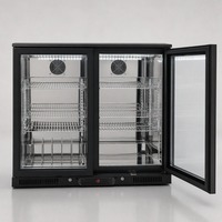 Réfrigérateur de bar extérieur à double porte 208L avec porte en verre Low-E, réfrigérateur à boissons pour barbecue en plein air et cuisine extérieure