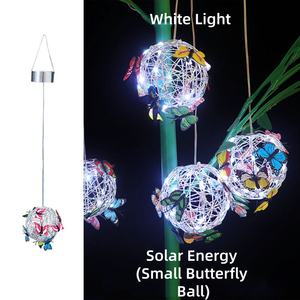 <span class=keywords><strong>Boule</strong></span> d'arbre <span class=keywords><strong>solaire</strong></span> LED pour l'extérieur, <span class=keywords><strong>boule</strong></span> de <span class=keywords><strong>jardin</strong></span>, lumière décorative, sphérique, papillon lumineux - Product Image 3